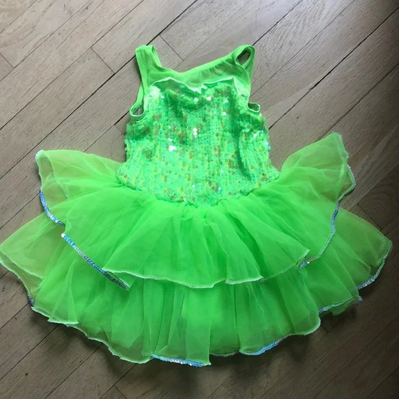 lime green tutu dress Own Your Rage Neon Green Tulle Dress – HARMONIA NY main image 0